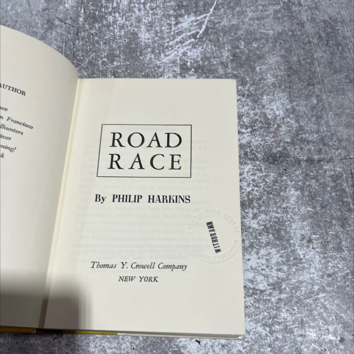 road race book, by philip harkins, 1953 Hardcover image 2