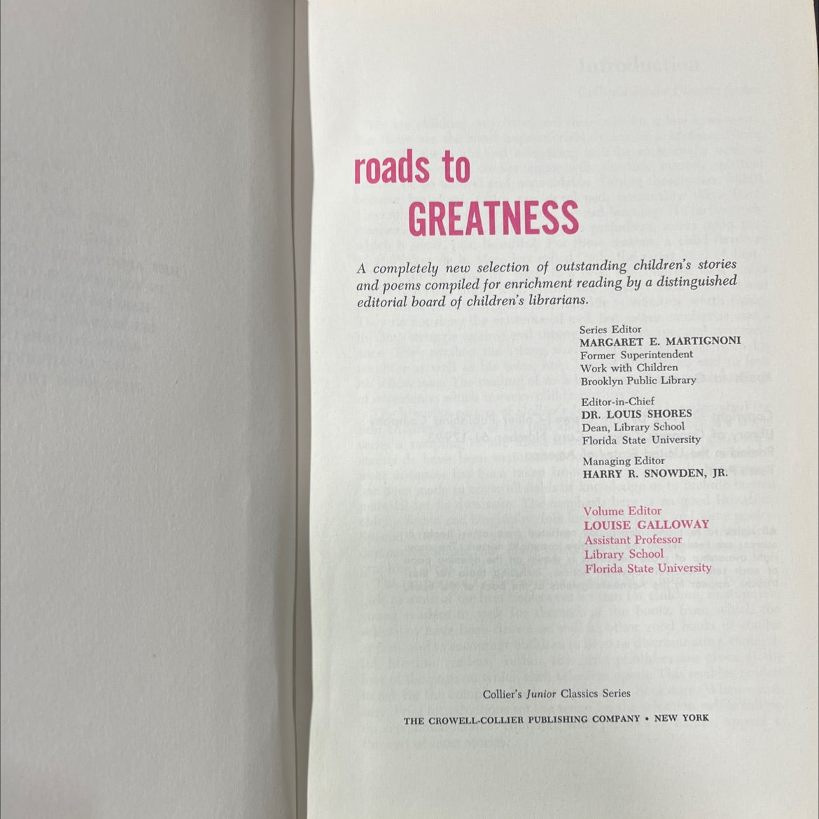roads to greatness book, by unknown, 1962 Hardcover image 2