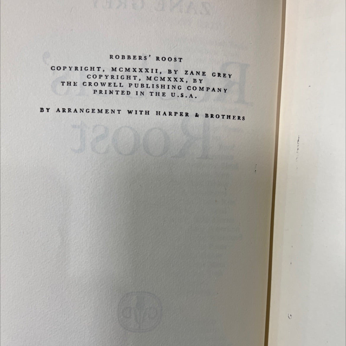 robbers' roost book, by zane grey, 1932 Hardcover image 3