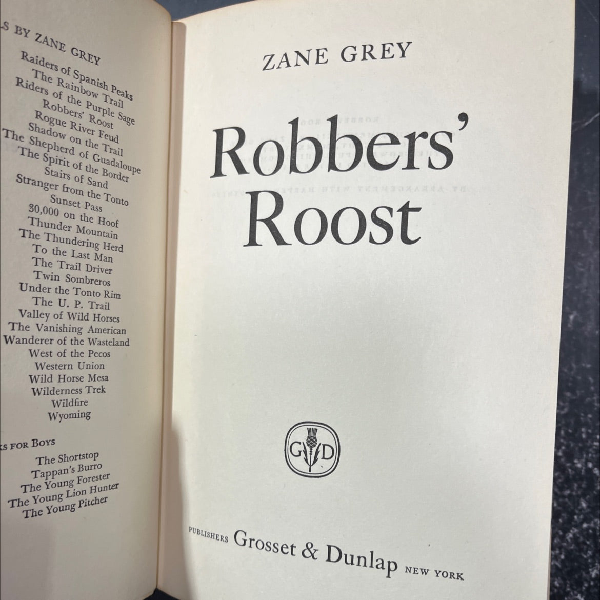 robbers' roost book, by zane grey, 1932 Hardcover image 2