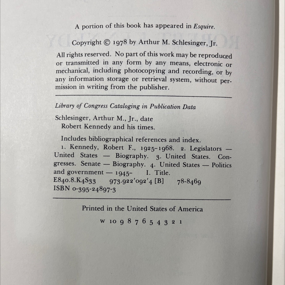 robert kennedy and his times book, by arthur m. schlesinger, jr., 1978 Hardcover image 3
