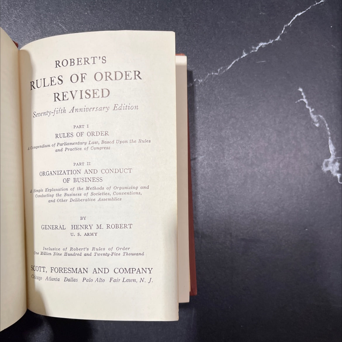 robert's rules of order revised seventy-fifth anniversary edition book, by general henry m. robert, 1951 Hardcover, image 2