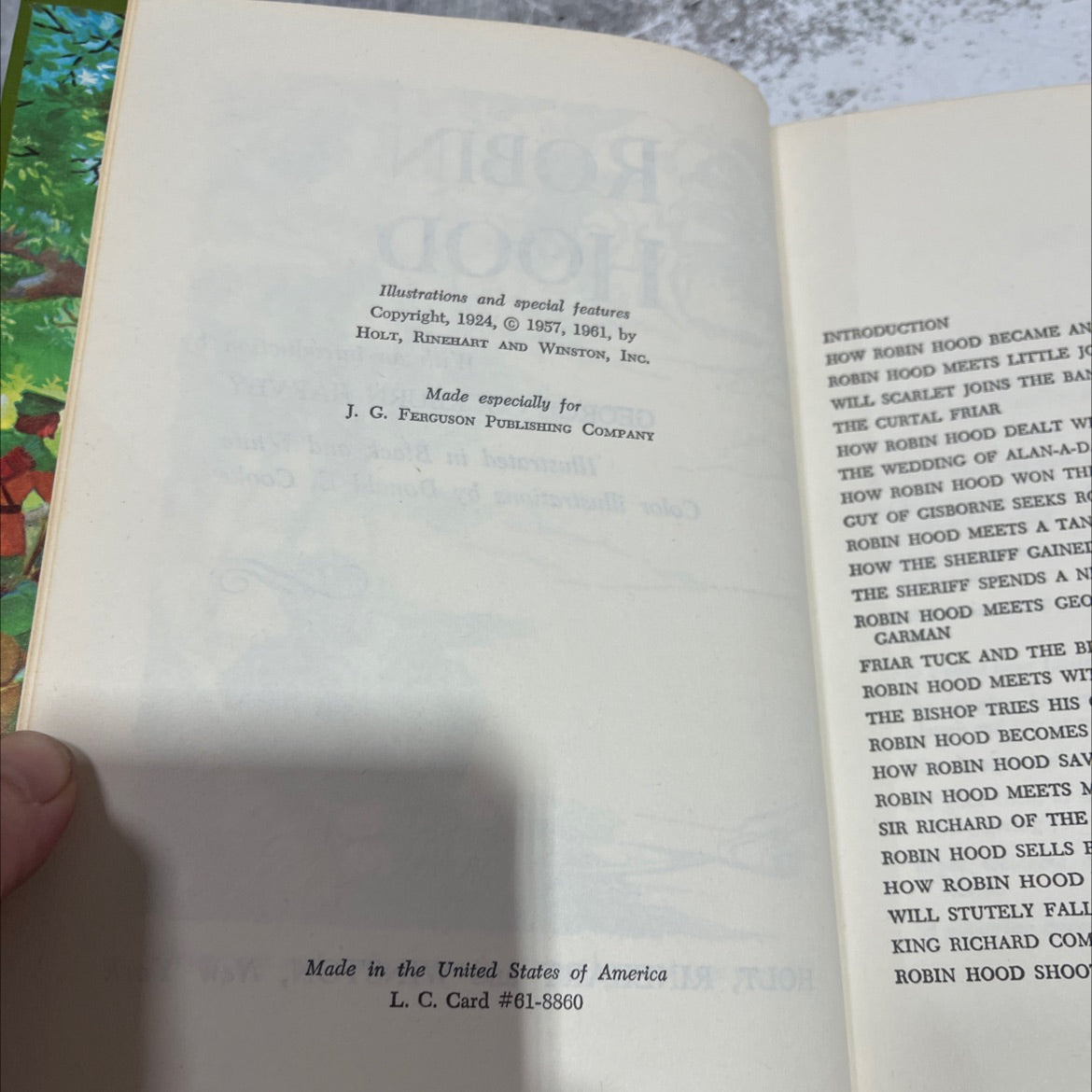 robin hood book, by unknown, 1961 Hardcover image 3