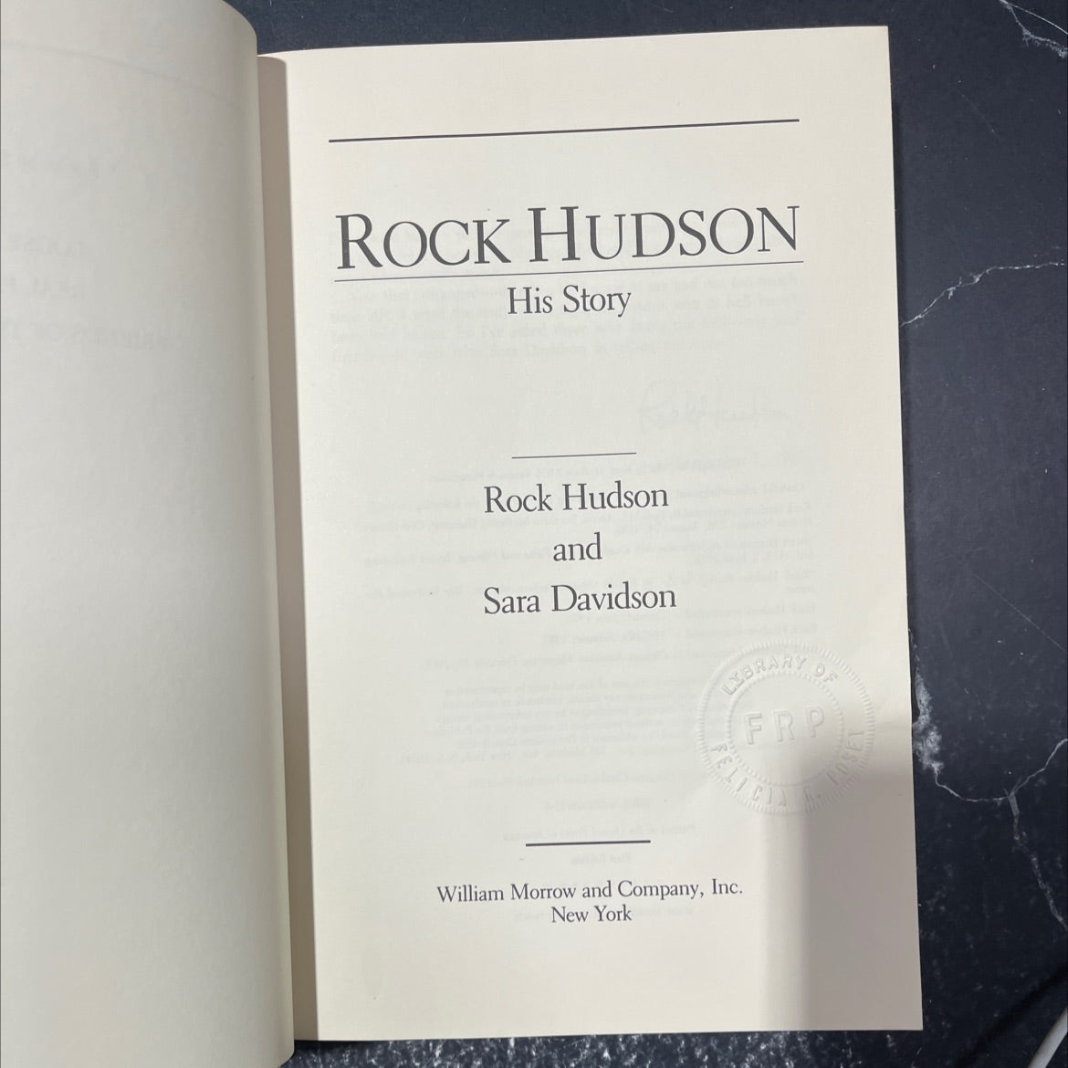 rock hudson his story book, by rock hudson and sara davidson, 1986 Hardcover image 2