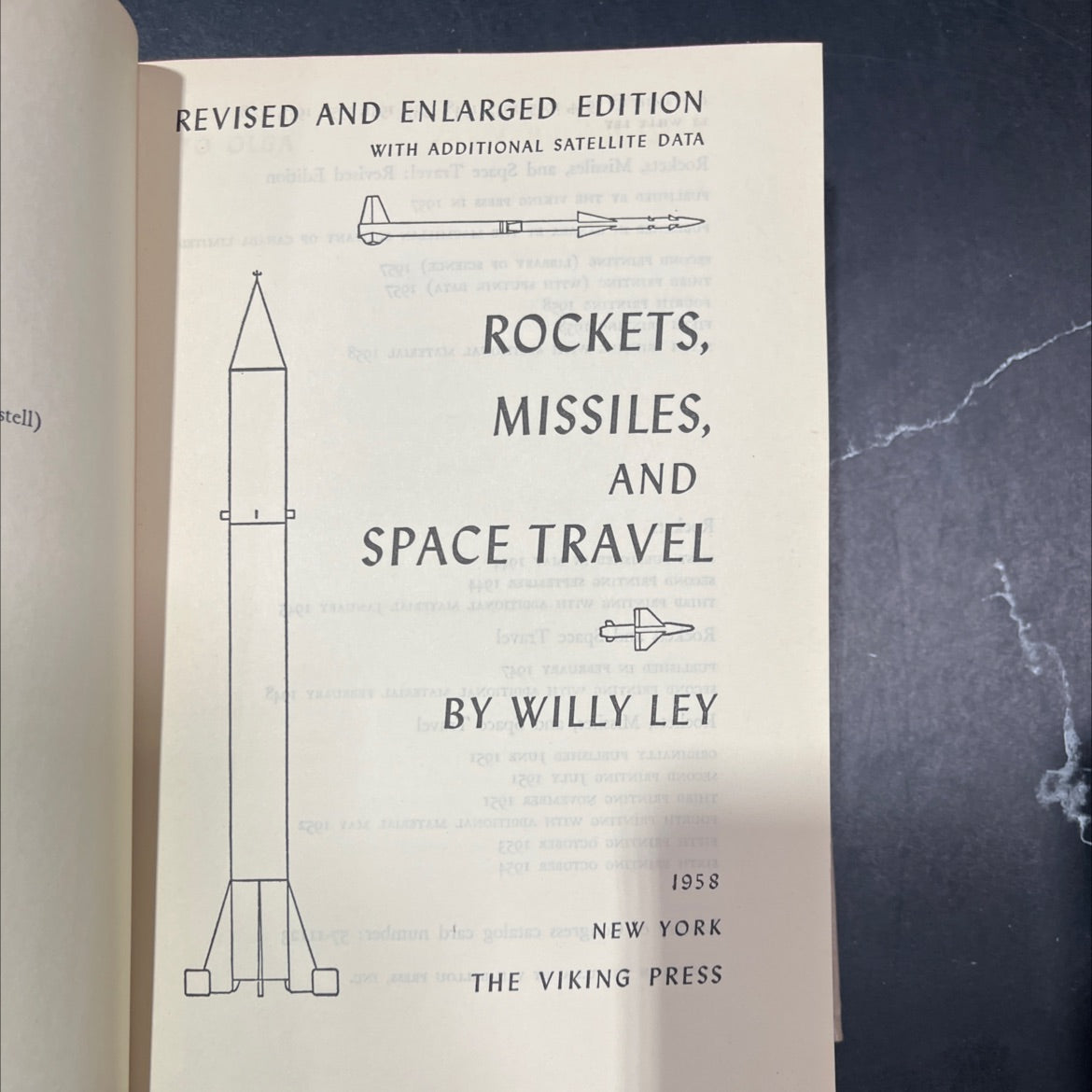 rockets, missiles, and space travel book, by willy ley, 1958 Hardcover image 2