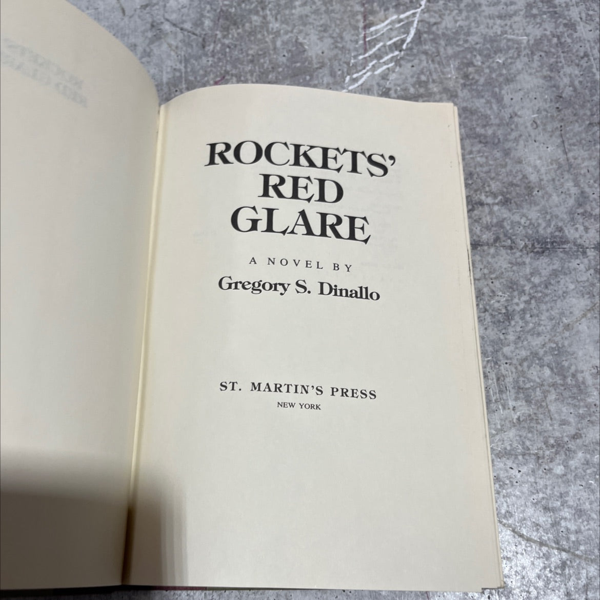 rockets red glare book, by Gregory S. Dinallo, 1988 Hardcover image 2