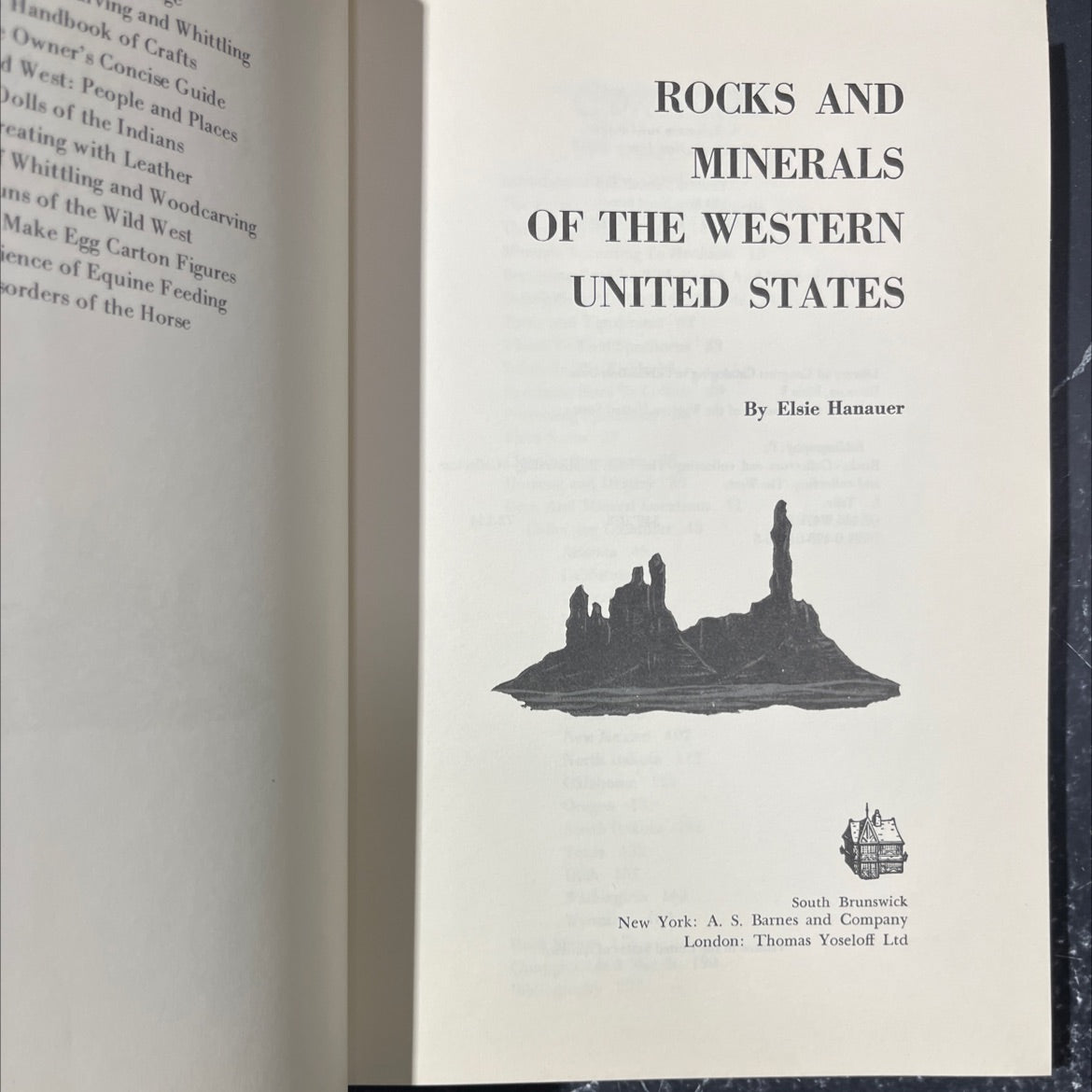 rocks and minerals of the western united states book, by elsie hanauer, 1976 Hardcover image 2