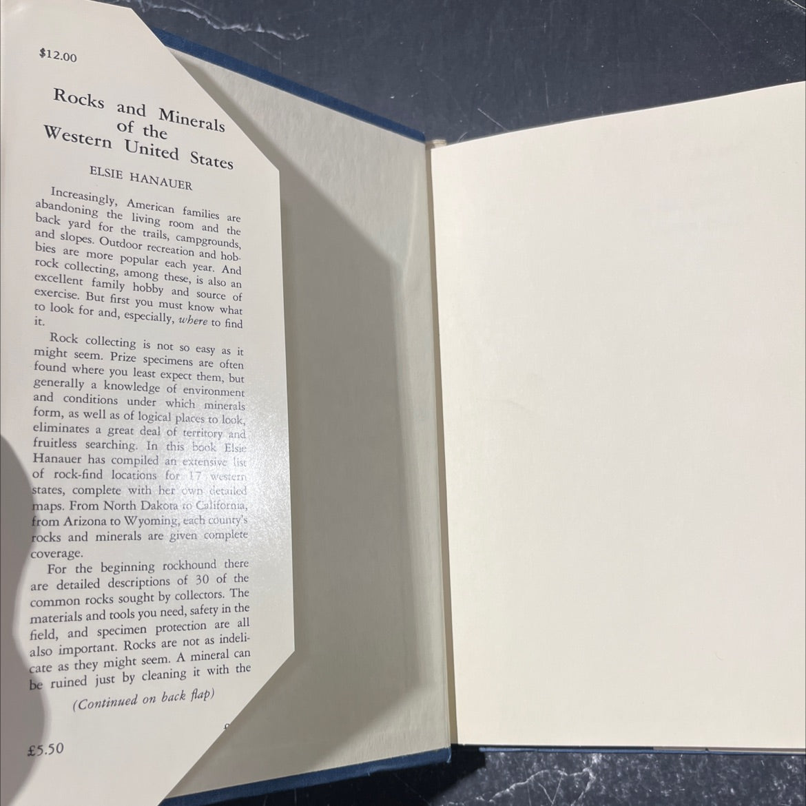 rocks and minerals of the western united states book, by elsie hanauer, 1976 Hardcover image 4