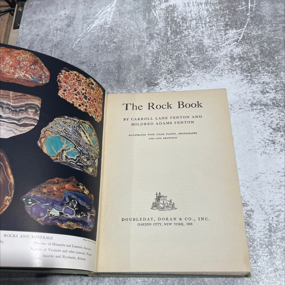 rocks and minerals book, by carroll lane fenton and mildred adams fenton, 1945 Hardcover image 2