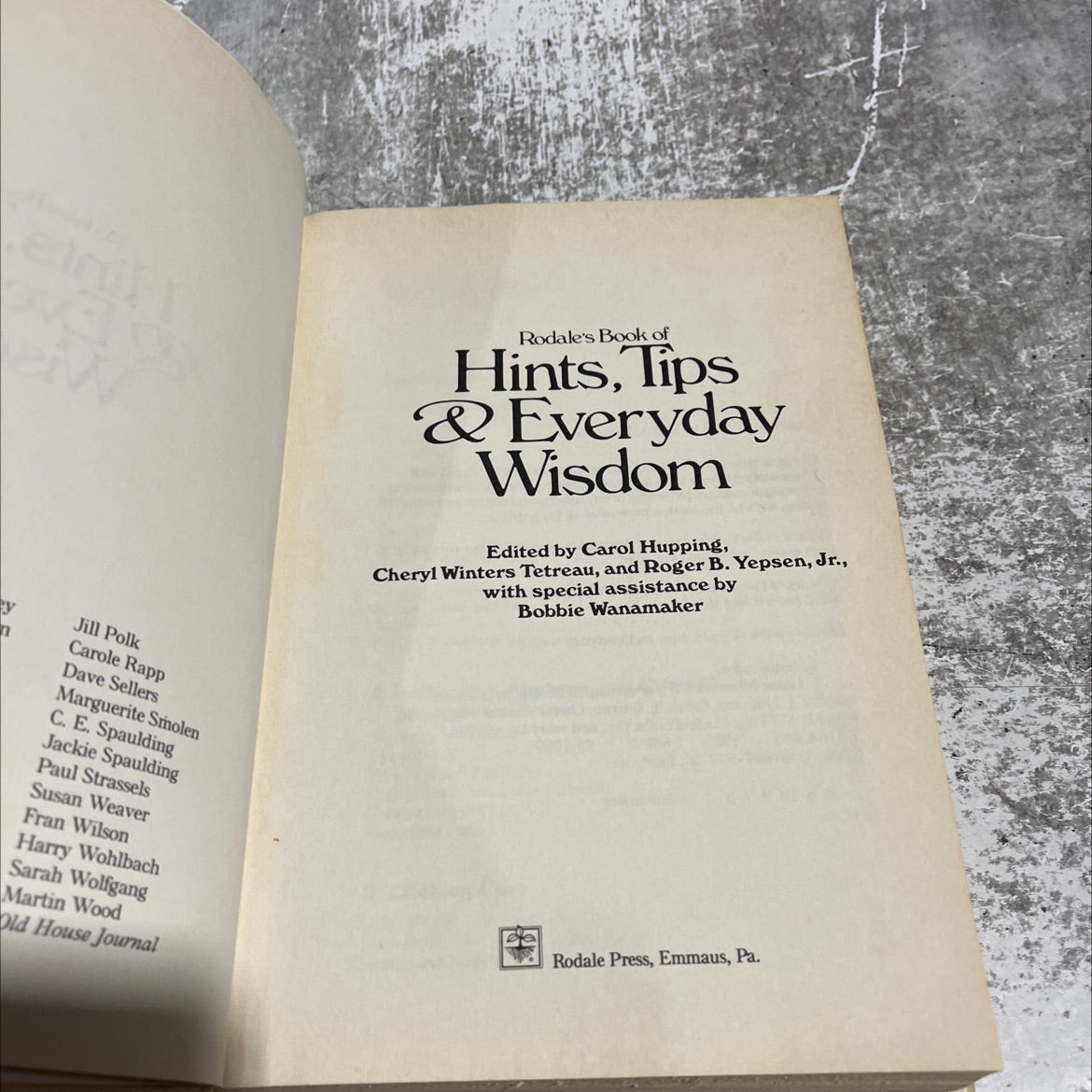 rodale's book of hints, tips & everyday wisdom book, by Carol Hupping, Cheryl Winters Tetreau, Roger B. Yepsen, Jr., image 2