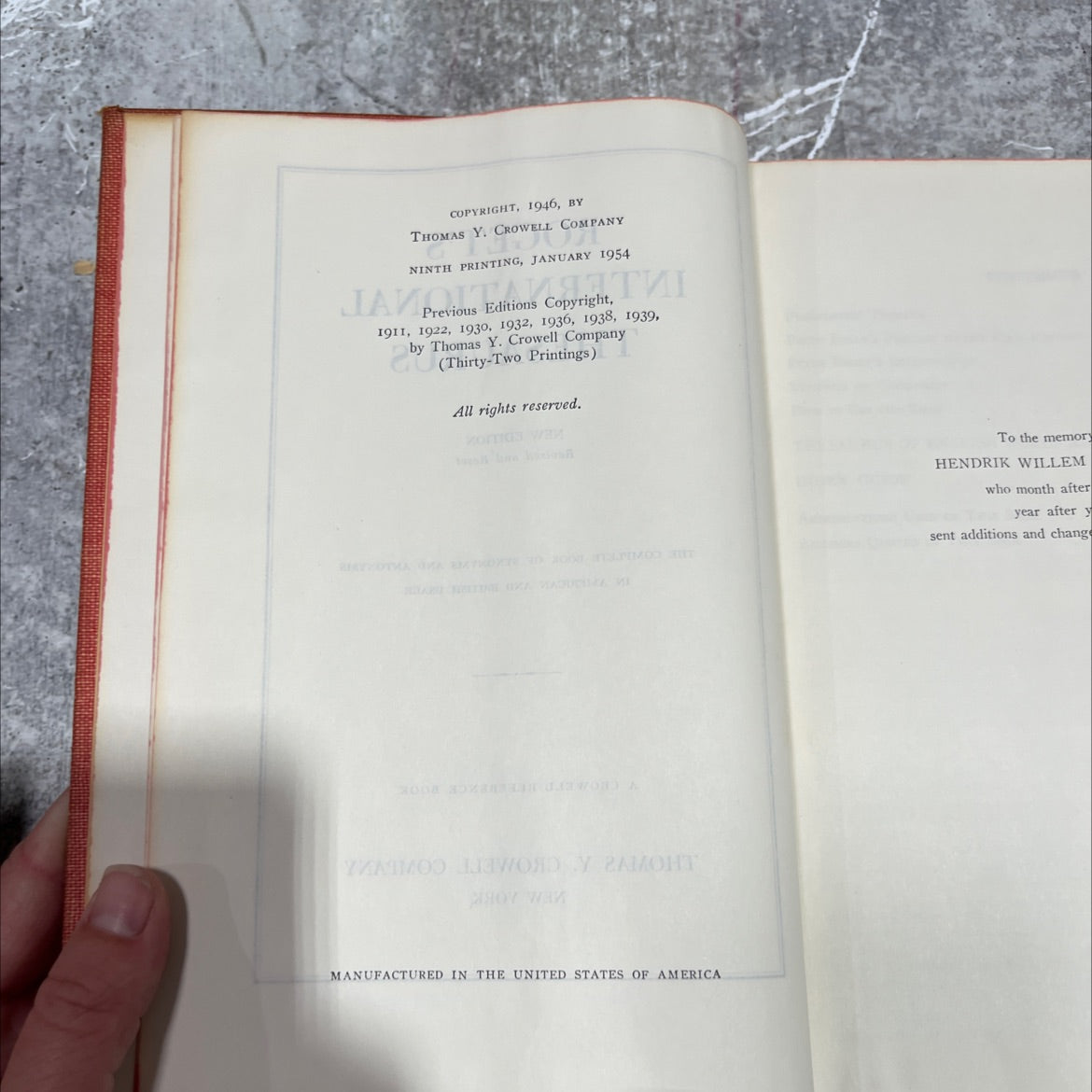 roget's international thesaurus book, by hendrik, 1954 Hardcover image 3