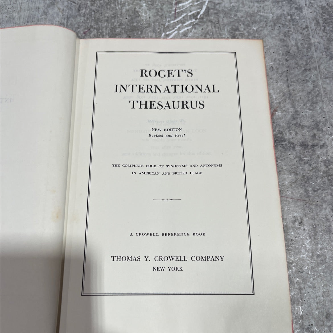 roget's international thesaurus book, by hendrik, 1954 Hardcover image 2