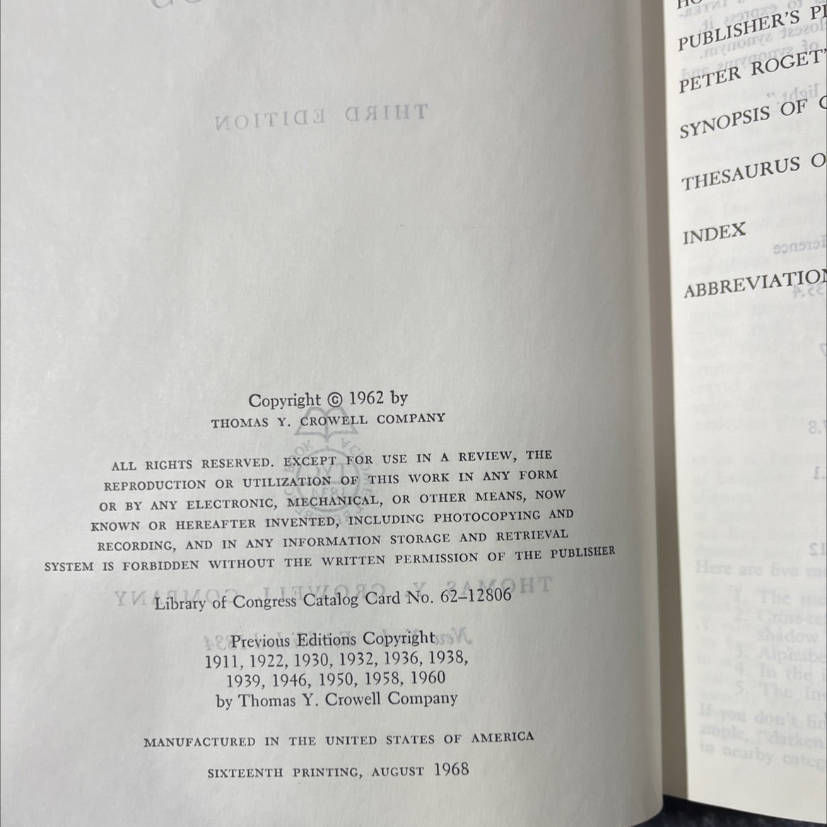 roget's international thesaurus book, by peter roget, 1962 Hardcover image 3