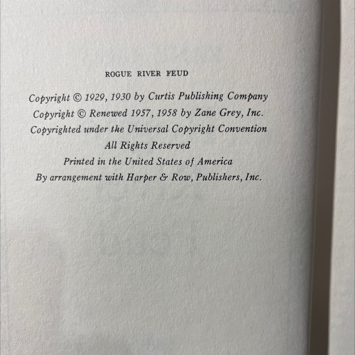 rogue river feud book, by zane grey, 1958 Hardcover image 3