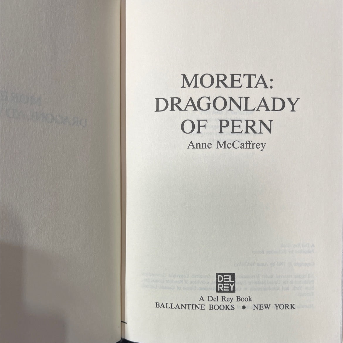 rom moreta: dragonlady of pern book, by Anne McCaffrey, 1983 Hardcover image 2