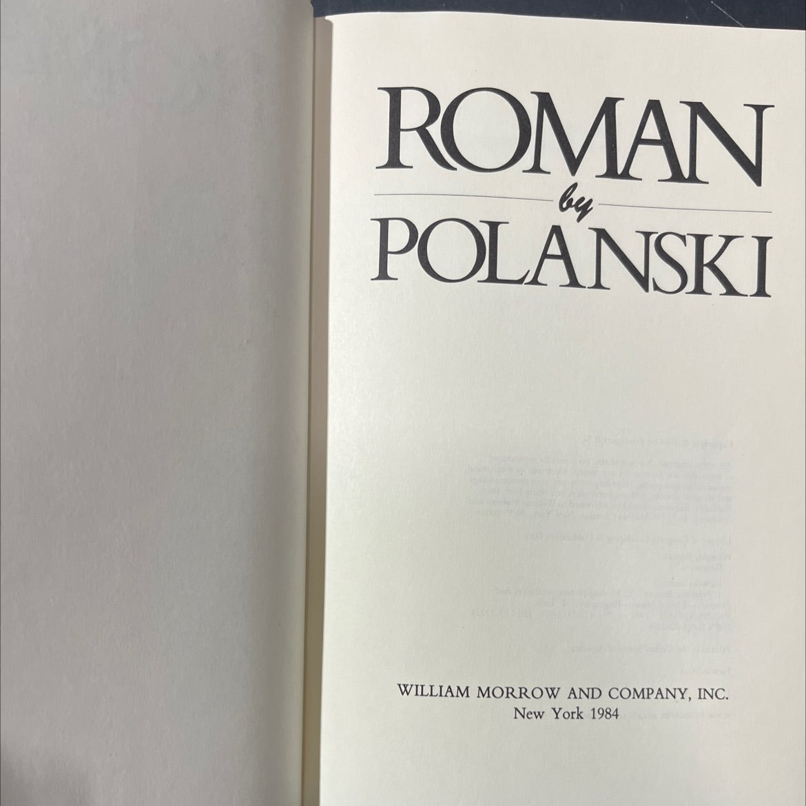 roman book, by roman polanski, 1984 Hardcover image 2