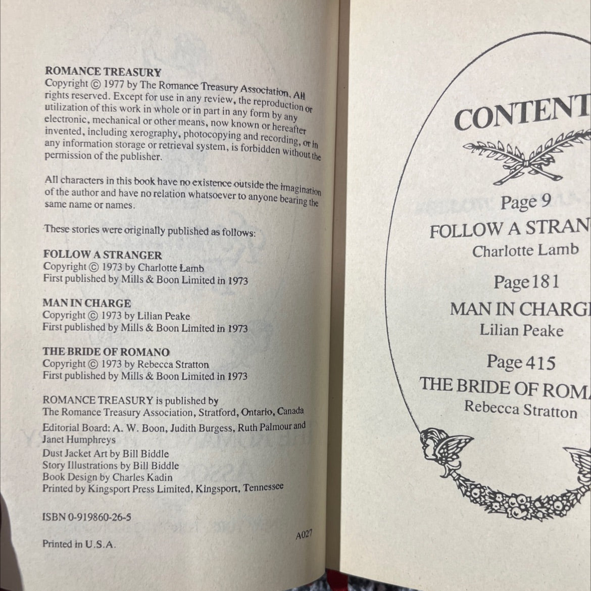 romance treasury book, by unknown, 1977 Hardcover image 3