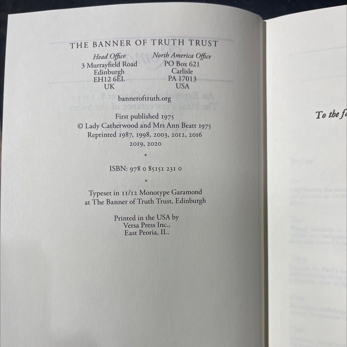 romans an exposition of chapter 8: 17-39 the final perseverance of the saints book, by d. m. lloyd-jones, 2020 Hardcover image 3