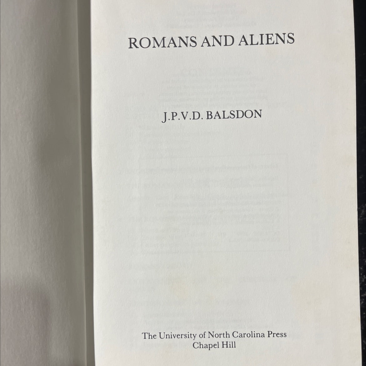 romans and aliens book, by J.P.V.D. Balsdon, 1979 Hardcover image 2