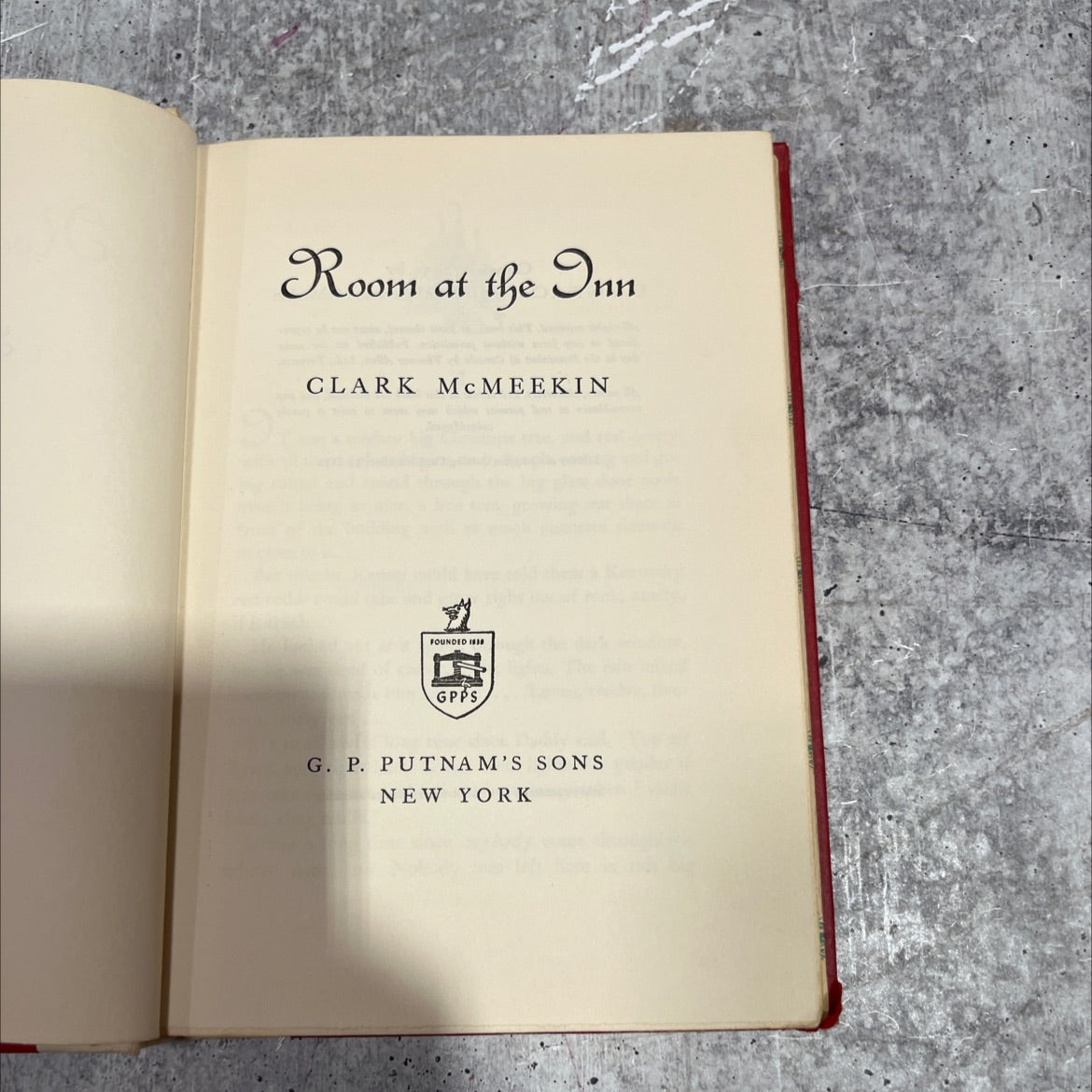 room at the inn book, by clark mcmeekin, 1953 Hardcover image 2