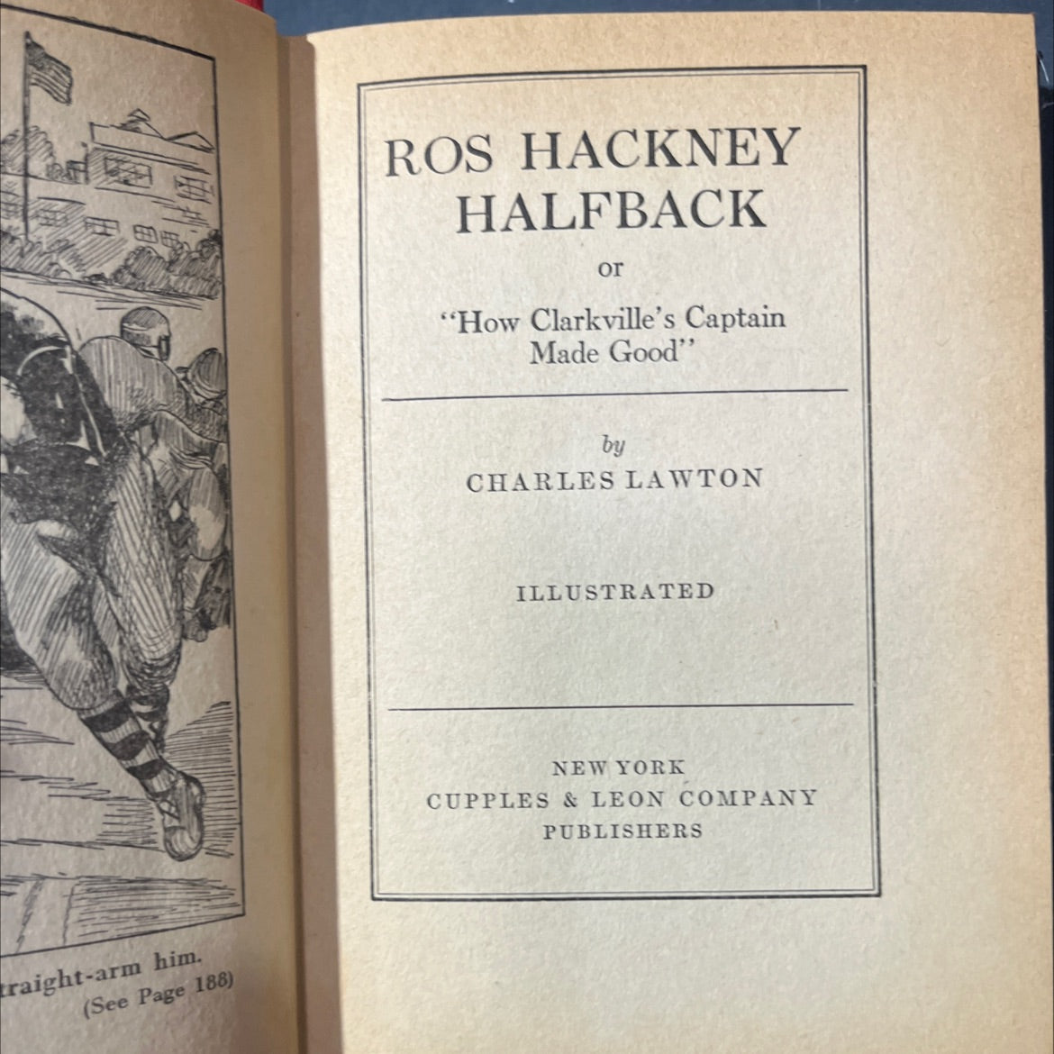 ros hackney halfback book, by charles lawton, 1937 Hardcover image 2