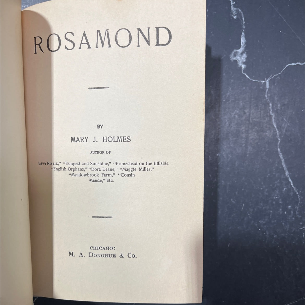 rosamond book, by mary j. holmes, unknown Hardcover image 2