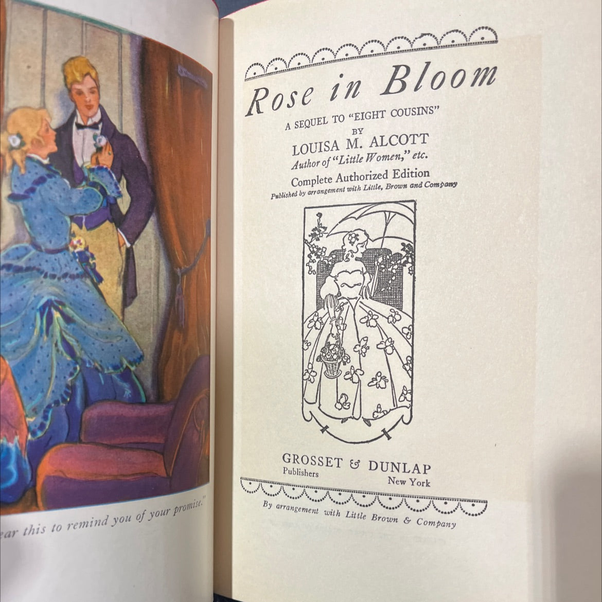 rose in bloom a sequel to \"eight cousins\" book, by louisa m. alcott, 1927 Hardcover image 2