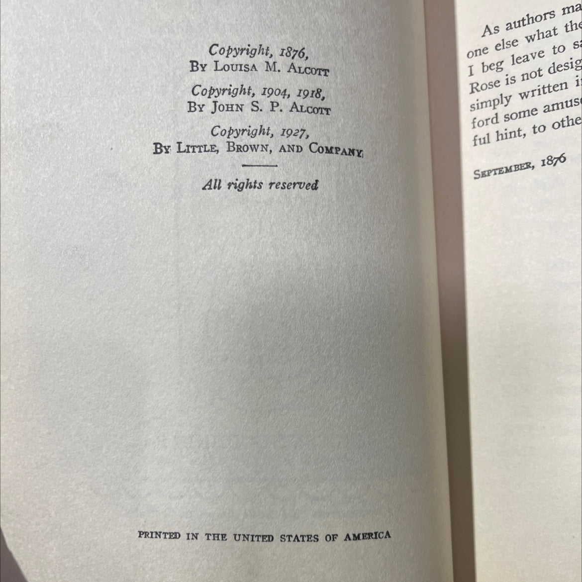 rose in bloom a sequel to \"eight cousins\" book, by louisa m. alcott, 1927 Hardcover image 3