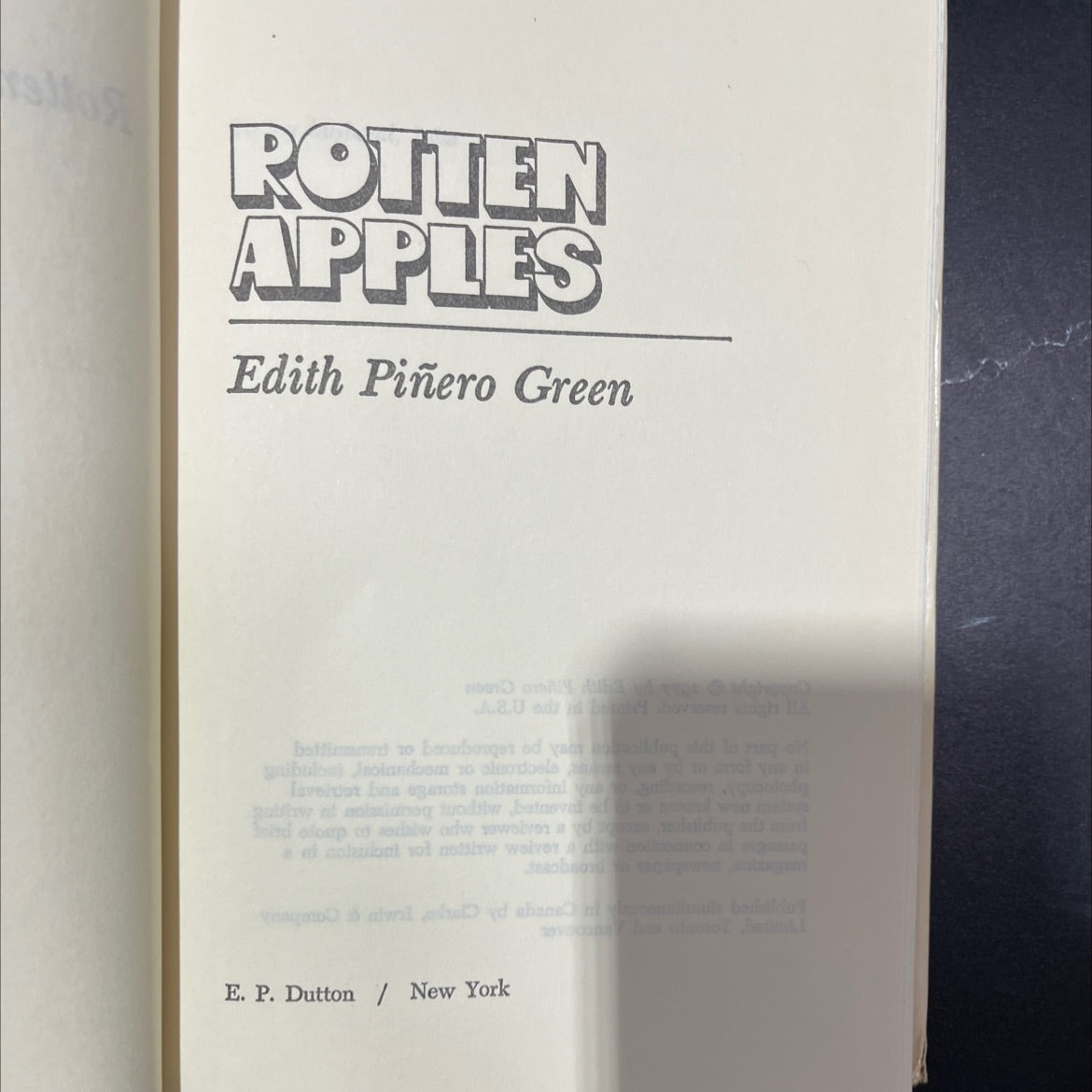 rotten apples book, by Edith Piñero Green, 1977 Hardcover, Vintage image 2