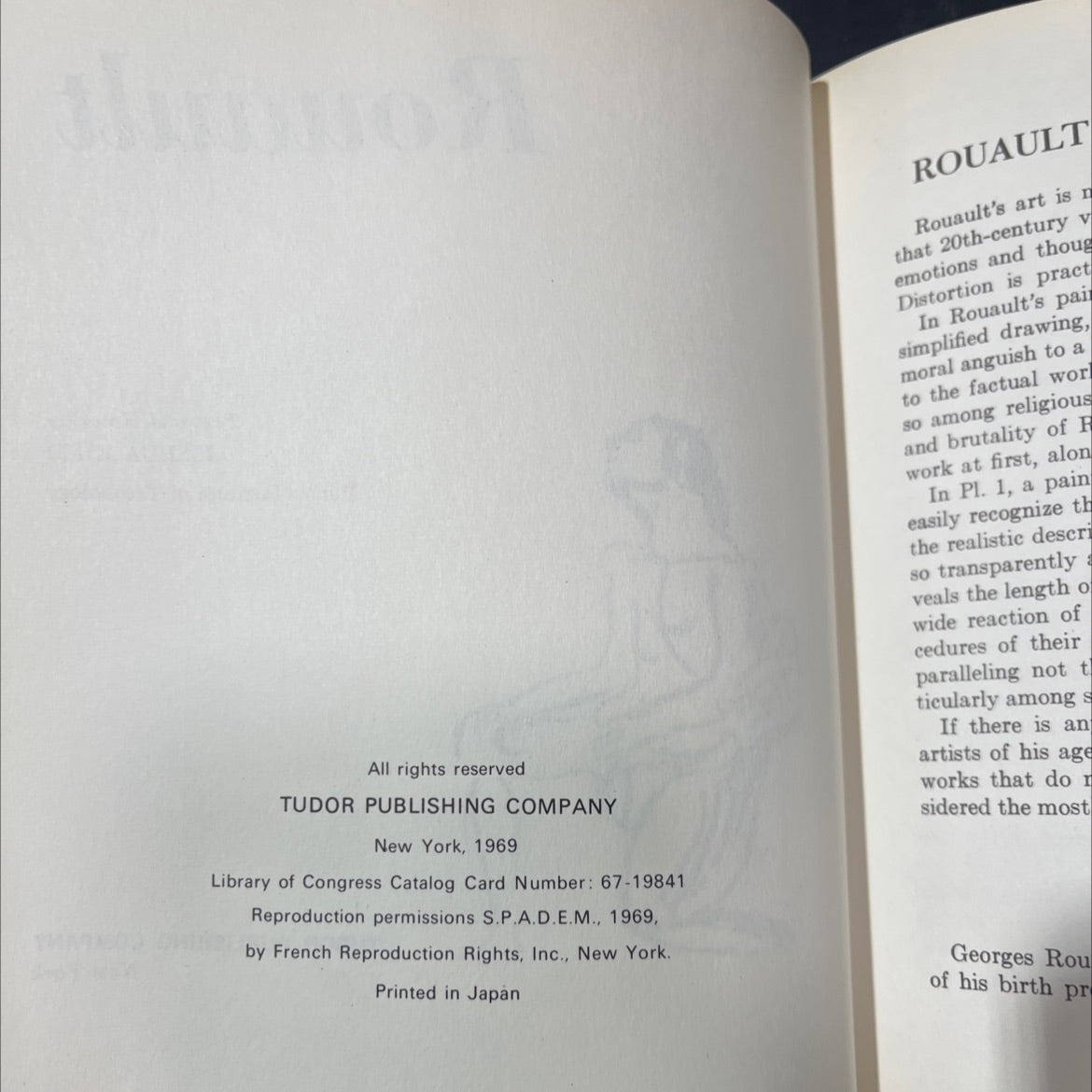 rouault book, by joshua kind, 1969 Hardcover image 3