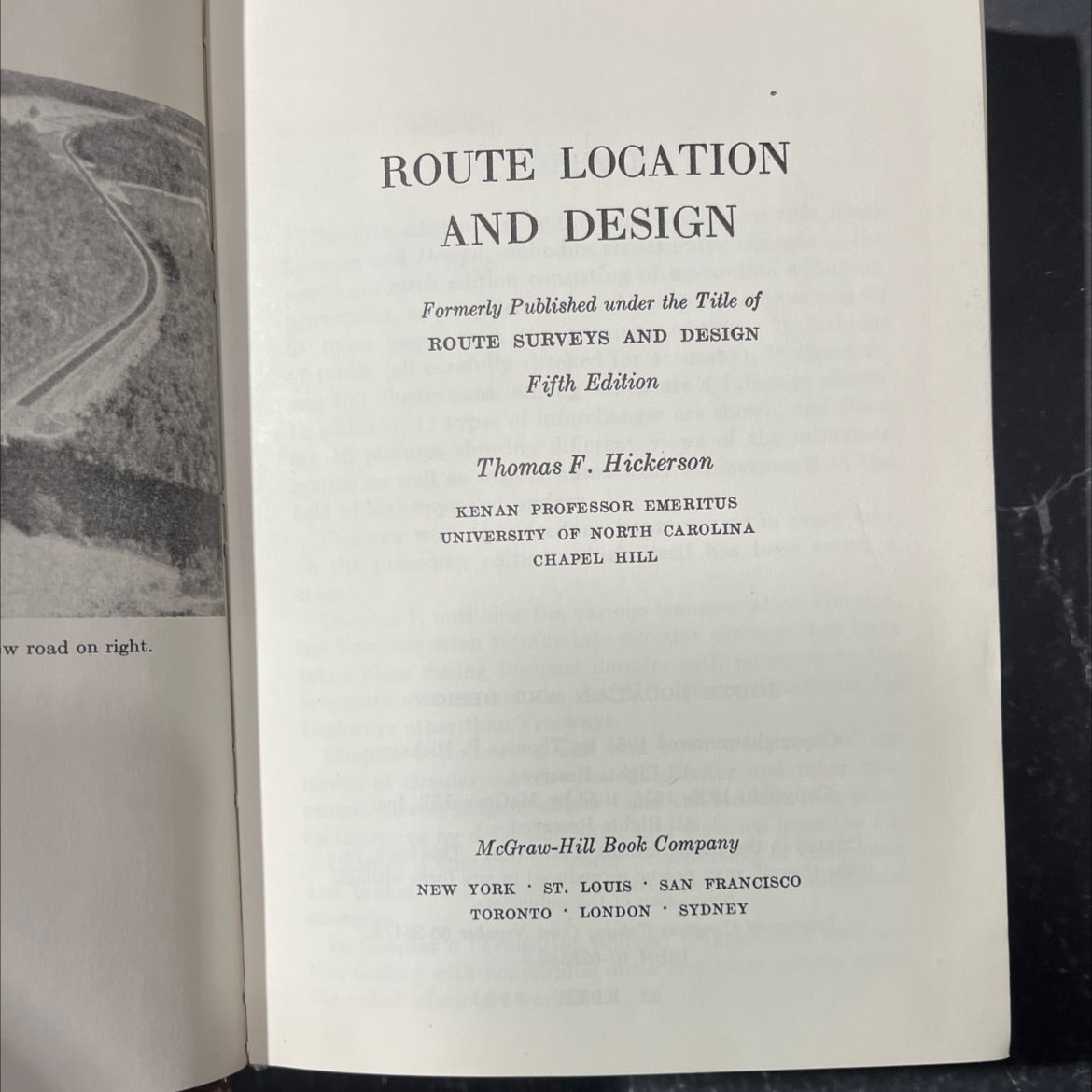 route location and design book, by Thomas F. Hickerson, 1964 Hardcover image 2