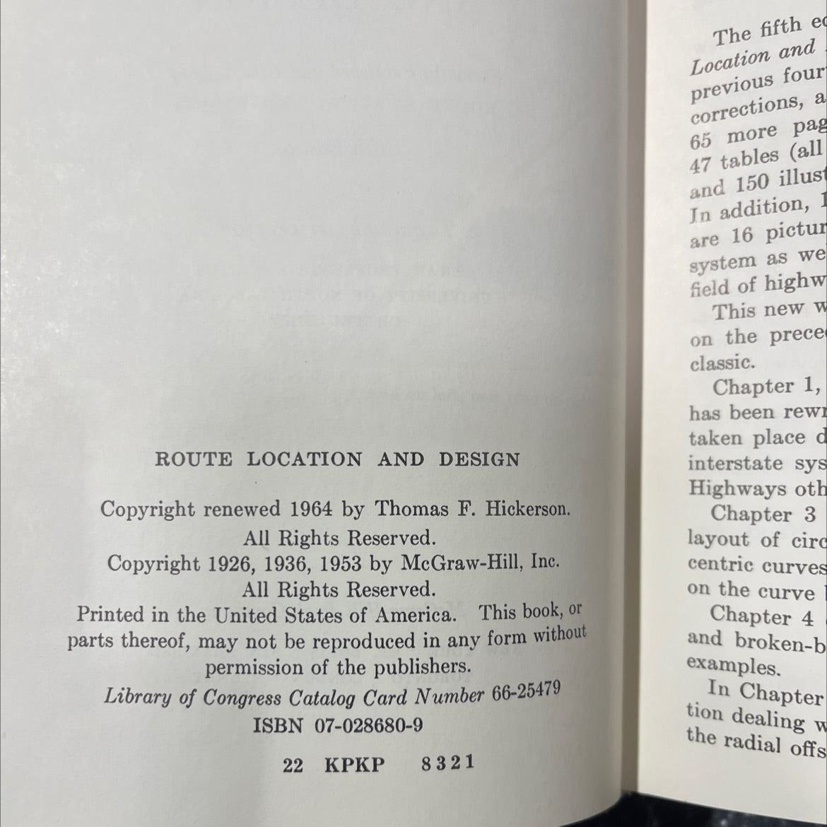 route location and design book, by Thomas F. Hickerson, 1964 Hardcover image 3
