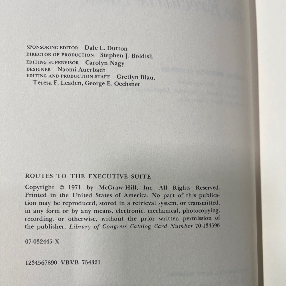 routes to the executive suite book, by eugene emerson jennings, 1971 Hardcover image 3