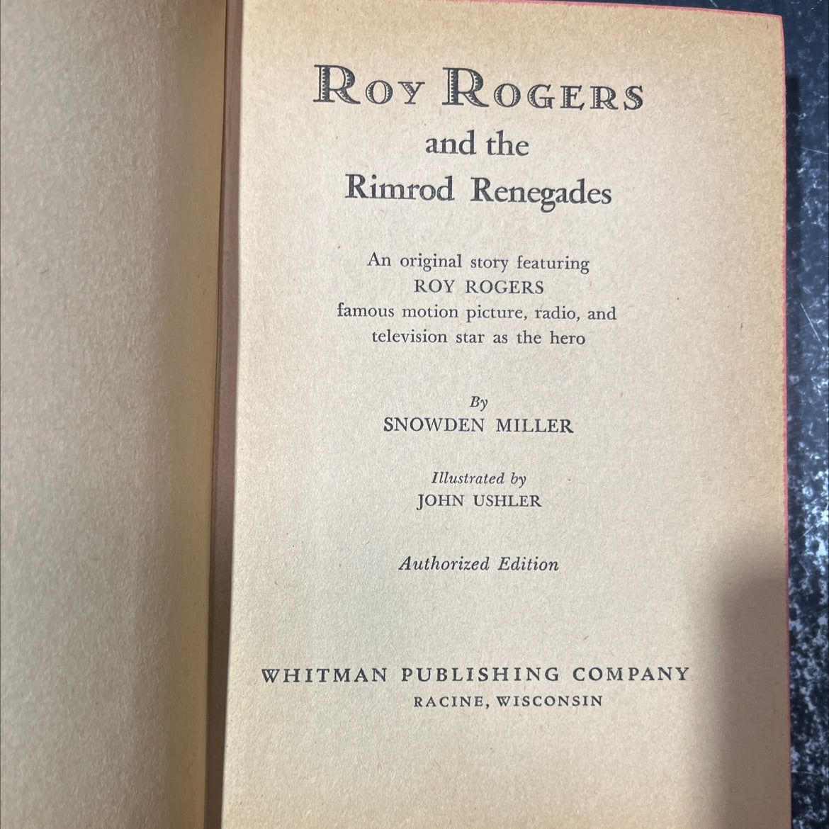 roy rogers and the rimrod renegades book, by snowden miller, 1952 Hardcover image 2