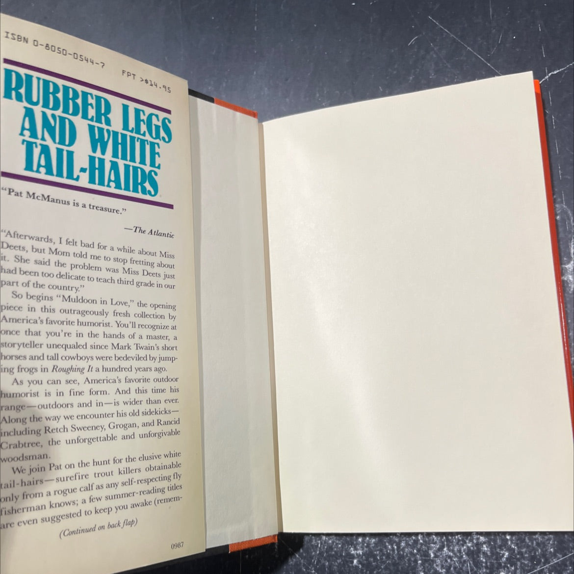 rubber legs and white tail-hairs book, by Patrick F. McManus, 1987 Hardcover image 4