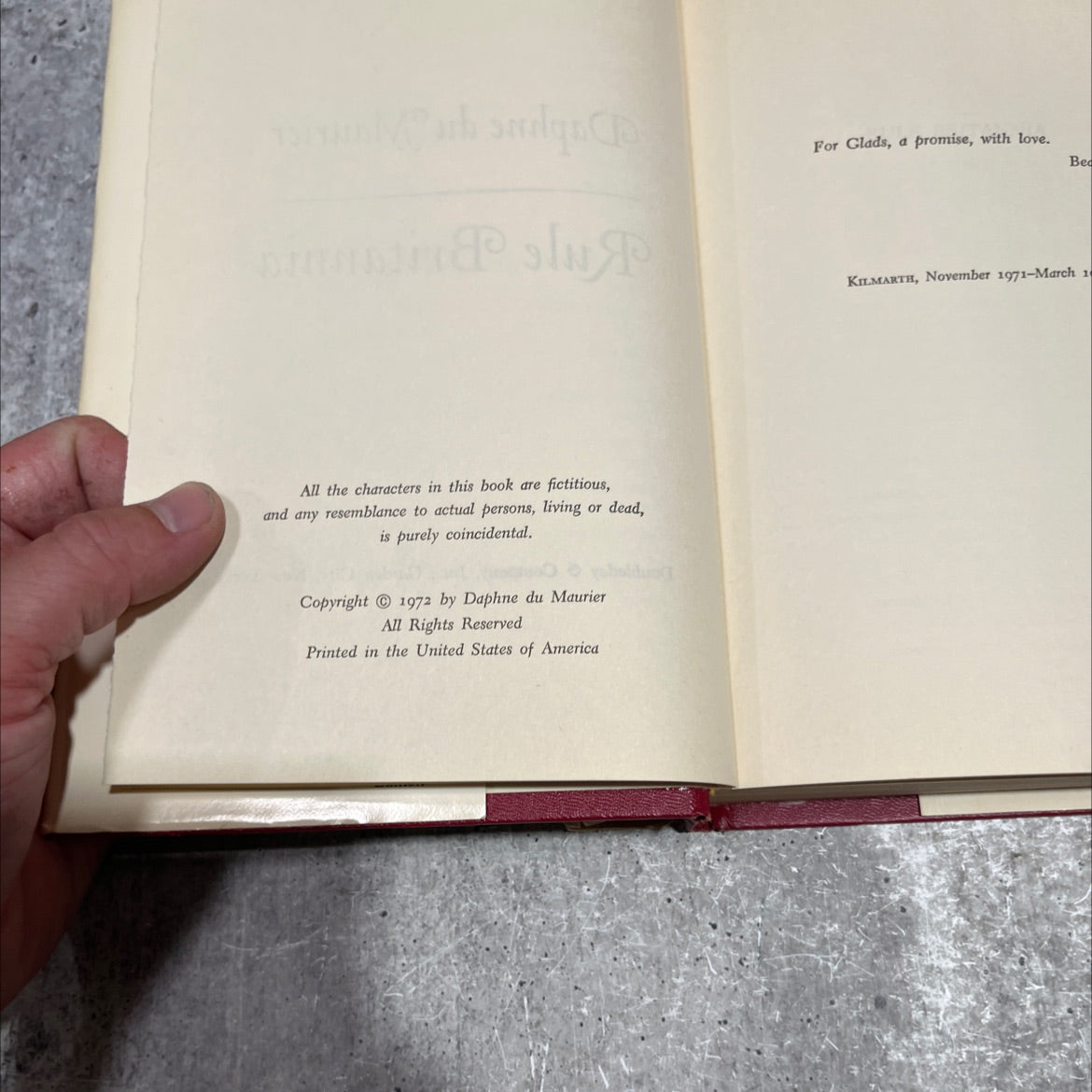 rule britannia book, by daphne du maurier, 1972 Hardcover image 3