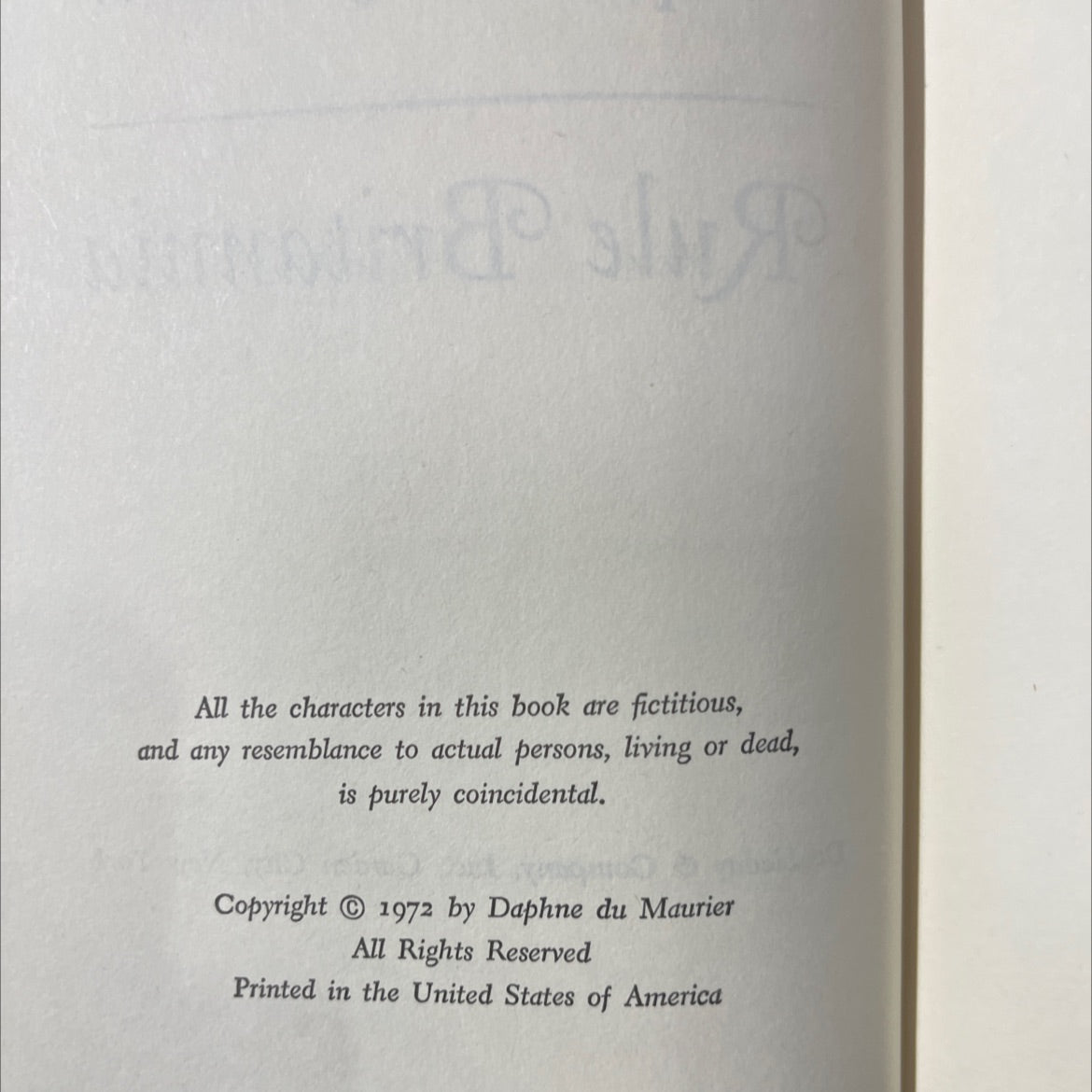 rule britannia book, by daphne du maurier, 1972 Hardcover image 3