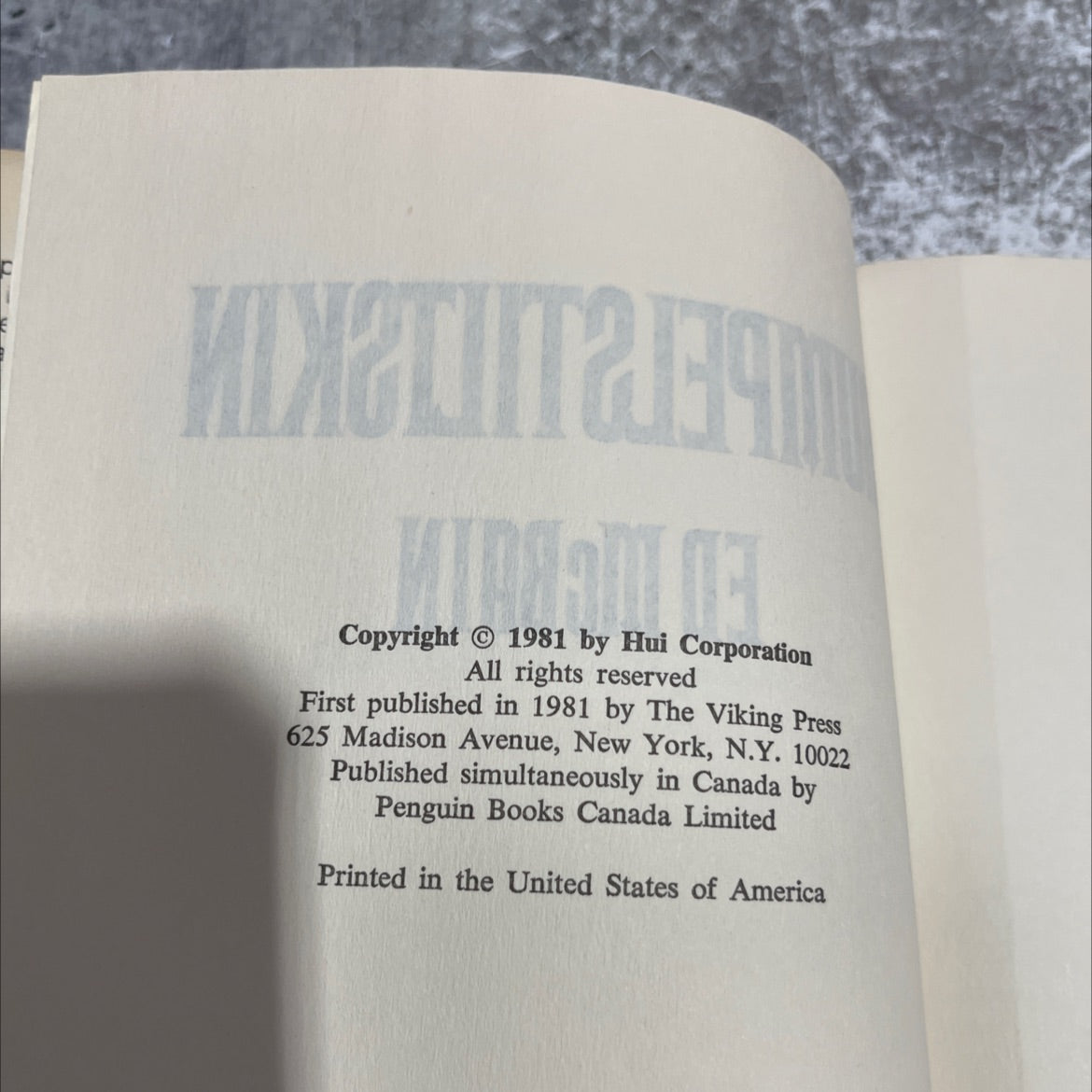 rumplestiltskin book, by ed mcbain, 1981 Hardcover image 3