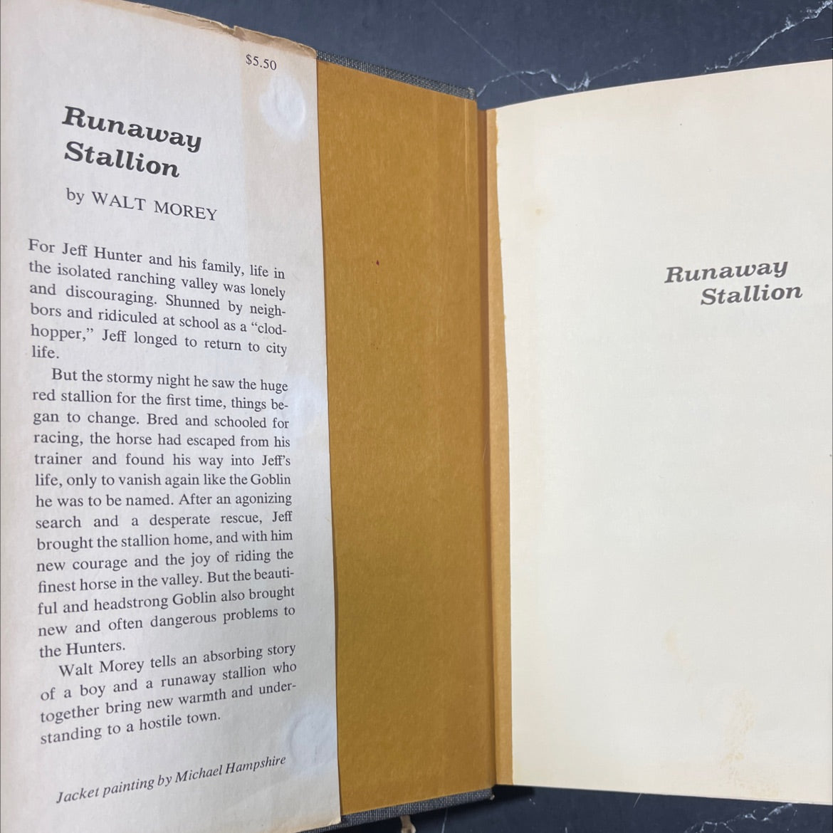 runaway stallion book, by Walt Morey, 1973 Hardcover image 4