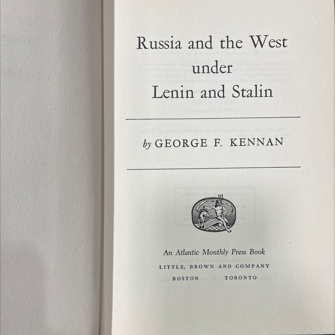 russia and the west under lenin and stalin book, by george f. kennan, 1961 Hardcover image 2