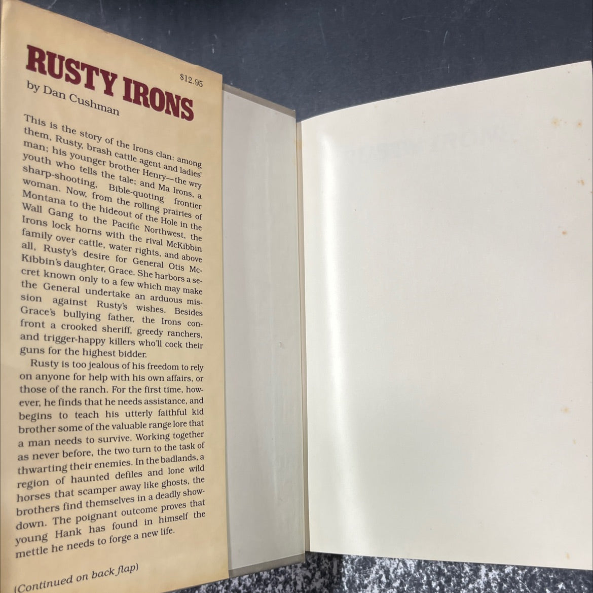 rusty irons book, by Dan Cushman, 1984 Hardcover image 4