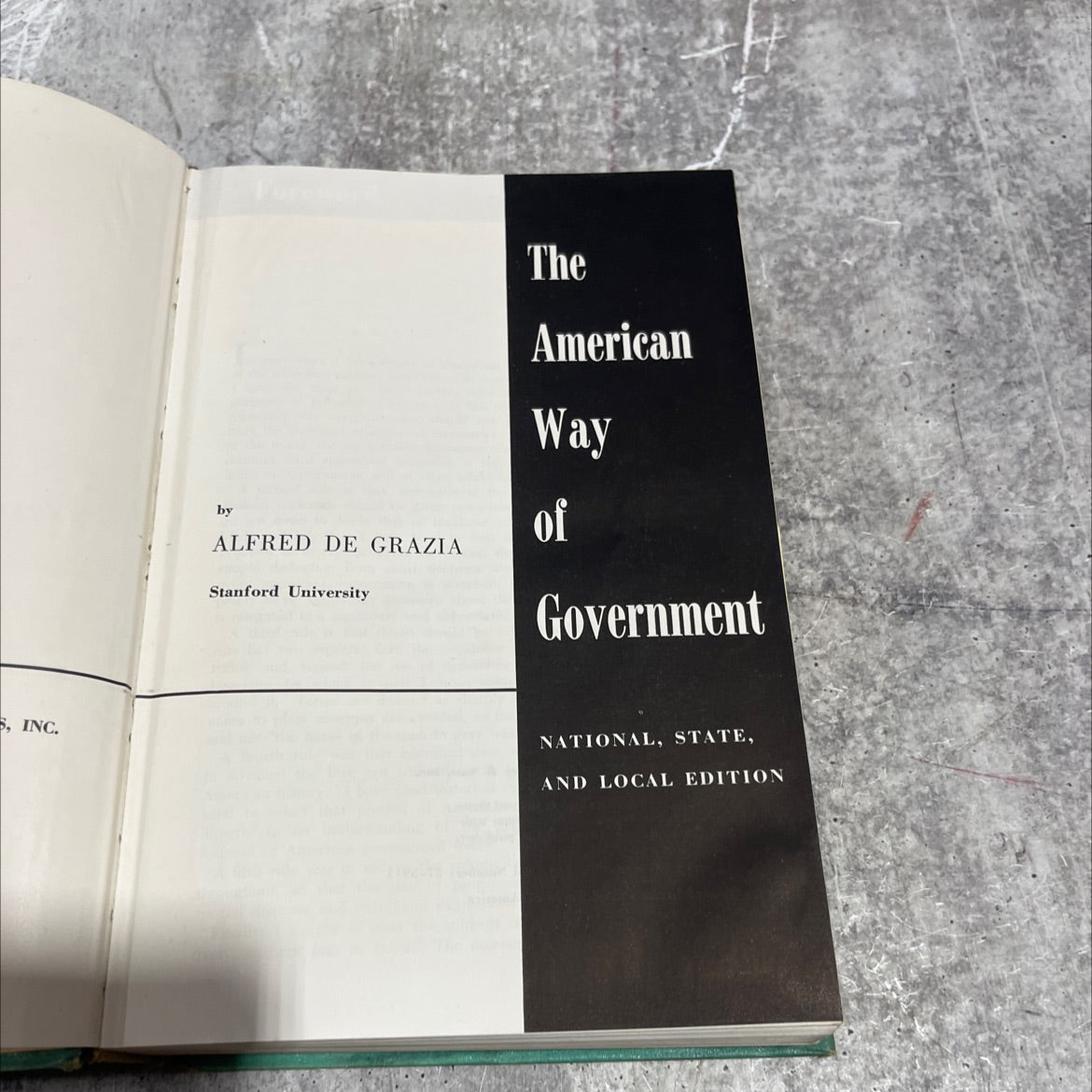 s, inc. the american way book, by alfred de grazia, 1970 Hardcover image 2