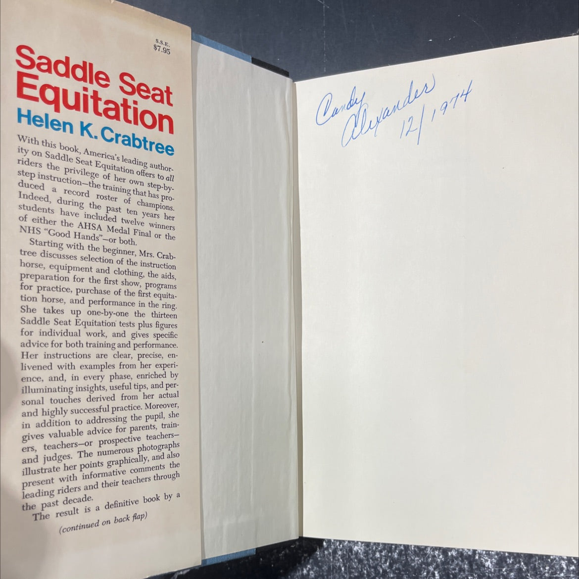 saddle seat equitation book, by helen k. crabtree, 1970 Hardcover image 4