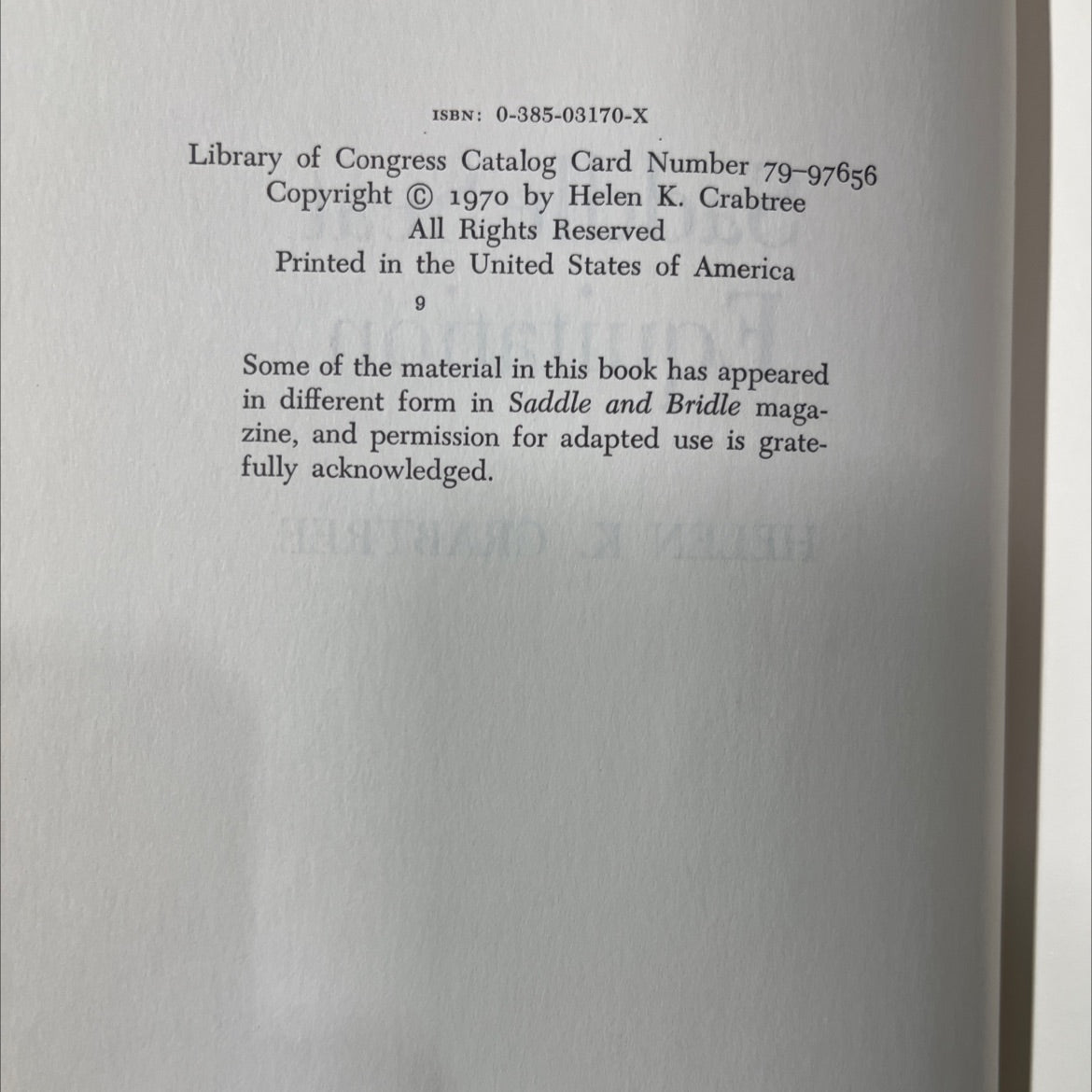 saddle seat equitation book, by helen k. crabtree, 1970 Hardcover image 3