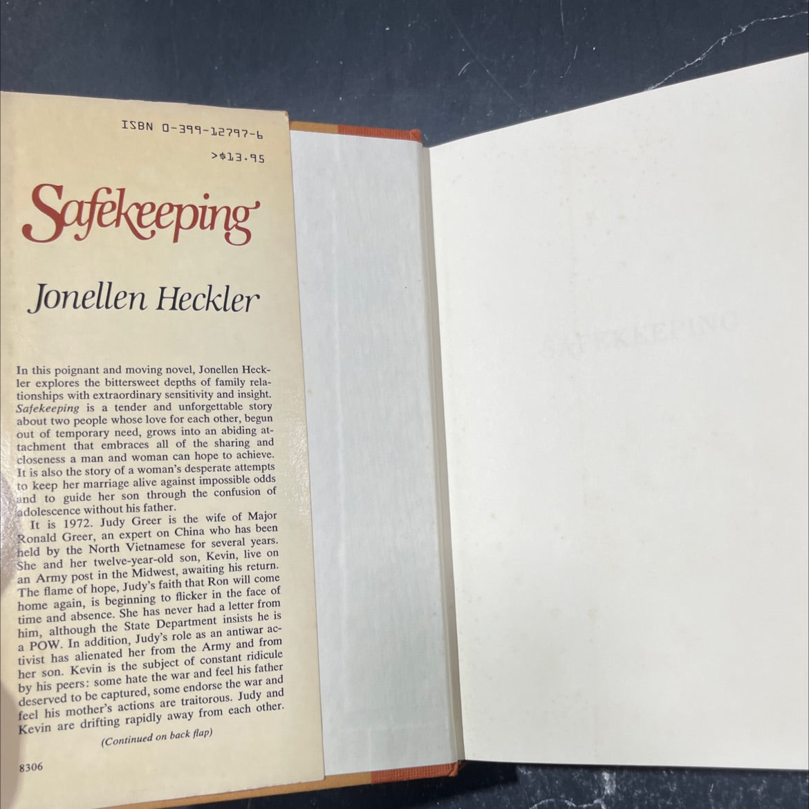 safekeeping book, by jonellen heckler, 1983 Hardcover image 4