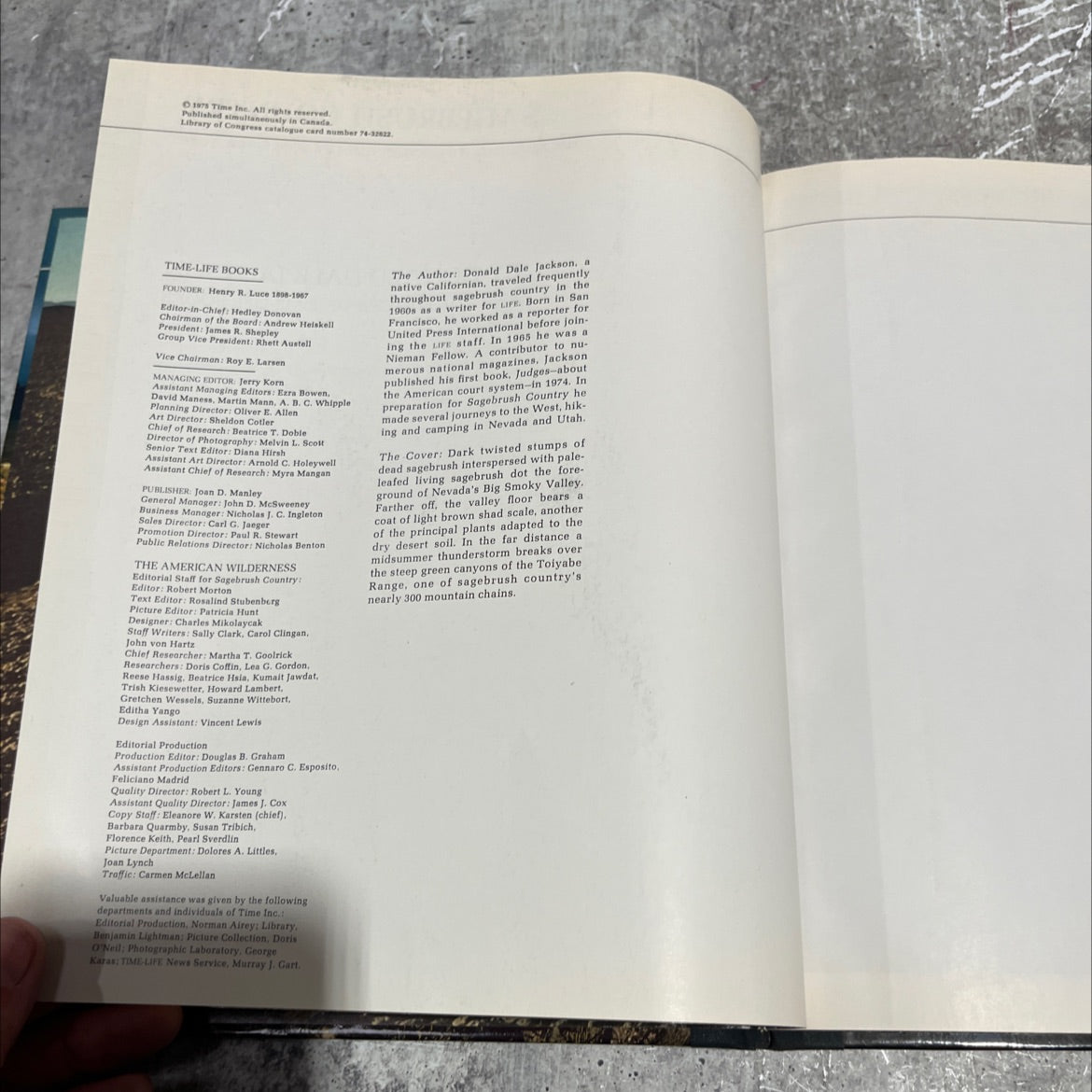 sagebrush country the american wilderness book, by donald dale jackson, 1975 Hardcover image 3