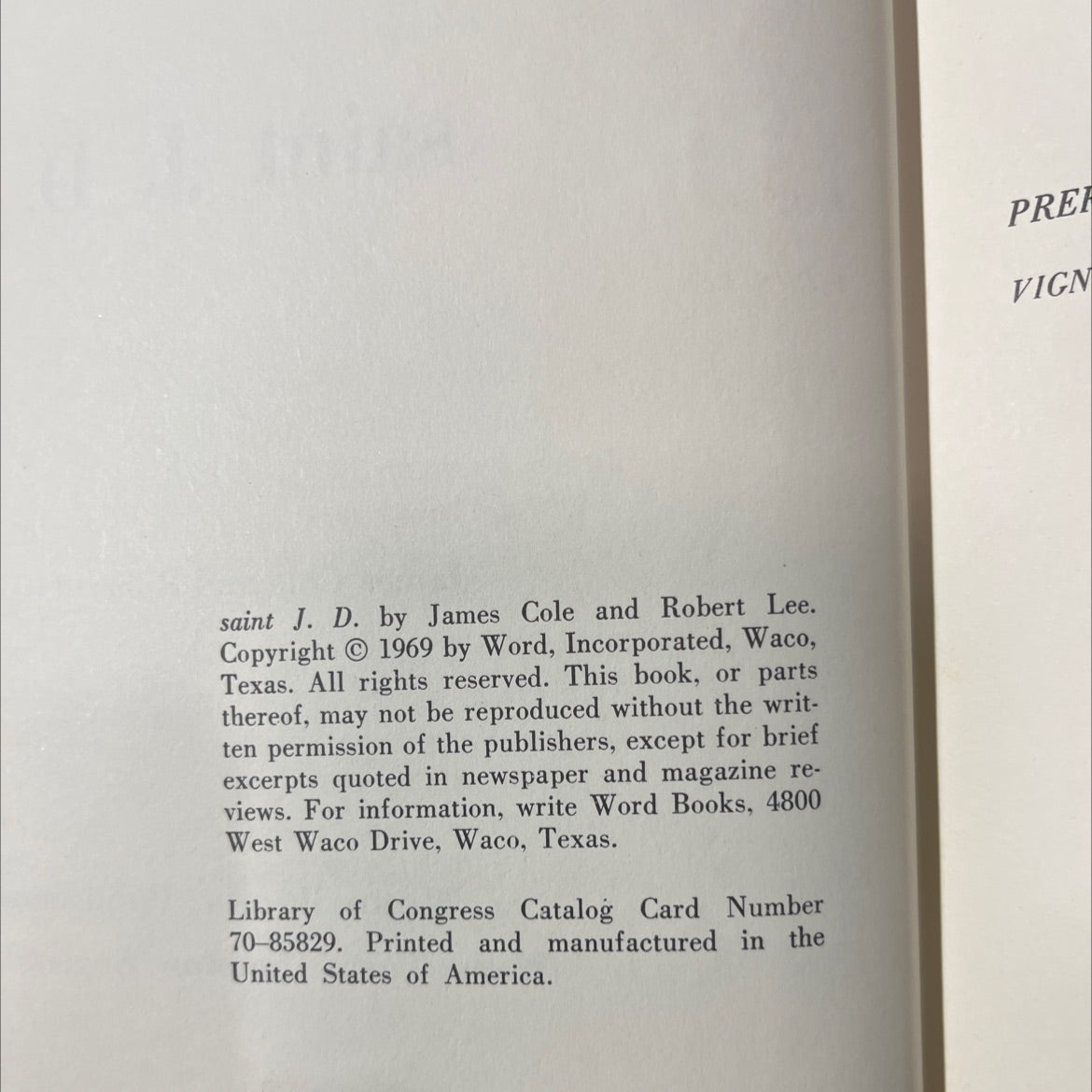 saint j. d. book, by James Cole and Robert Lee, 1969 Hardcover image 3