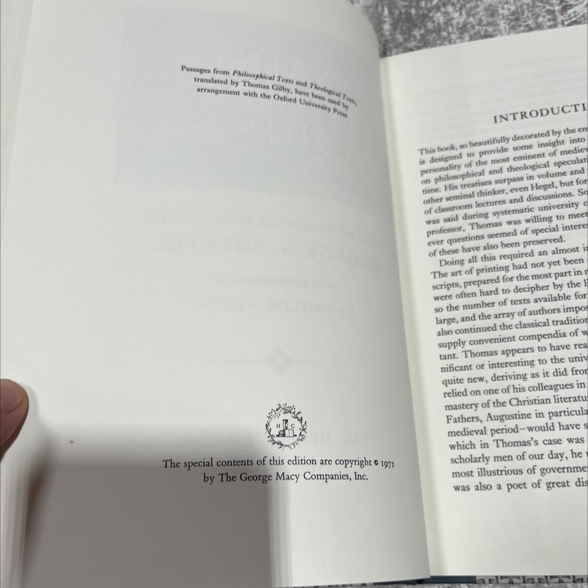 saint thomas aquinas selections from his works book, by thomas aquinas, 1971 Hardcover image 3