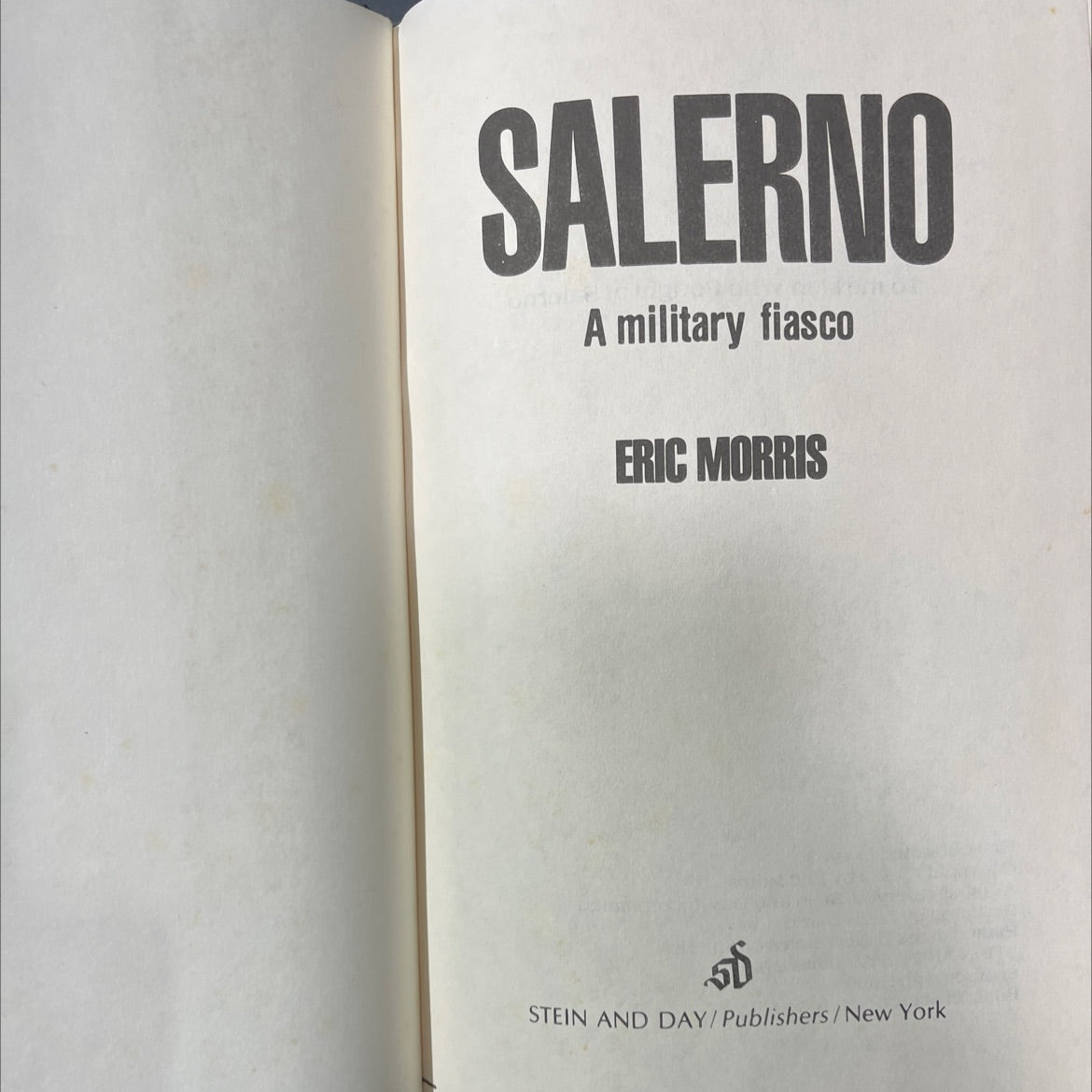 salerno a military fiasco book, by eric morris, 1983 Hardcover image 2