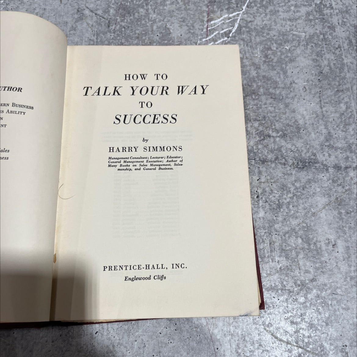 sales ability and how to talk your way to success book, by harry simmons, 1970 Hardcover image 2